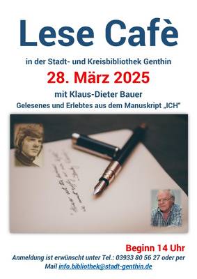 Klaus-Dieter Bauer (Foto: Stadt- und Kreisbibliothek Genthin) Stadt- und Kreisbibliothek Genthin