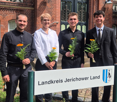 (v. l.) Felix Werner, Marina Zetzsche, Noah-Christopher Mewes und Paul Otto Bardehle (v. l.) Felix Werner, Marina Zetzsche, Noah-Christopher Mewes und Paul Otto Bardehle