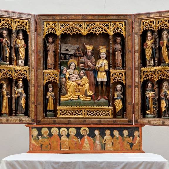 Spätgotischer Flügelaltar in der Kirche © Pfarramt Loburg Spätgotischer Flügelaltar in der Kirche